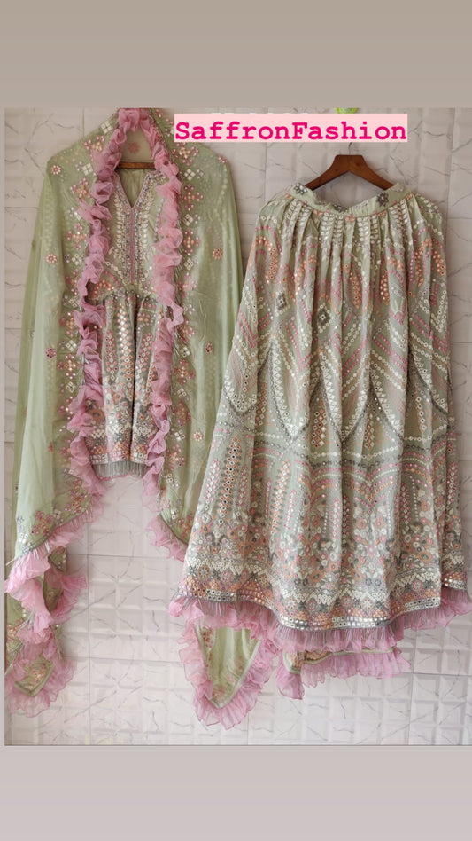 Ruffles gharara set - Saffronfashionindia