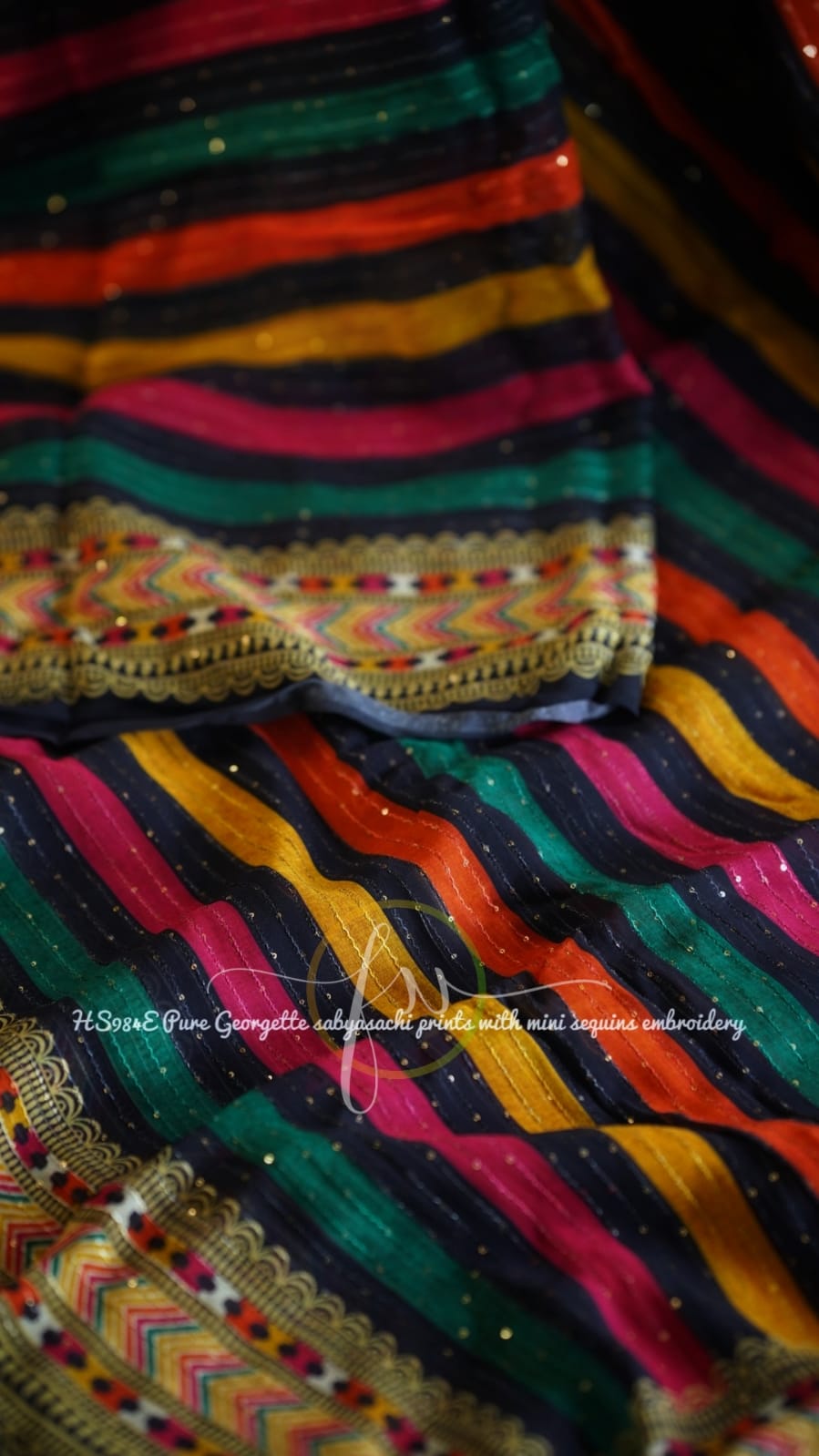 Gulmohar sequins saree - Saffronfashionindia