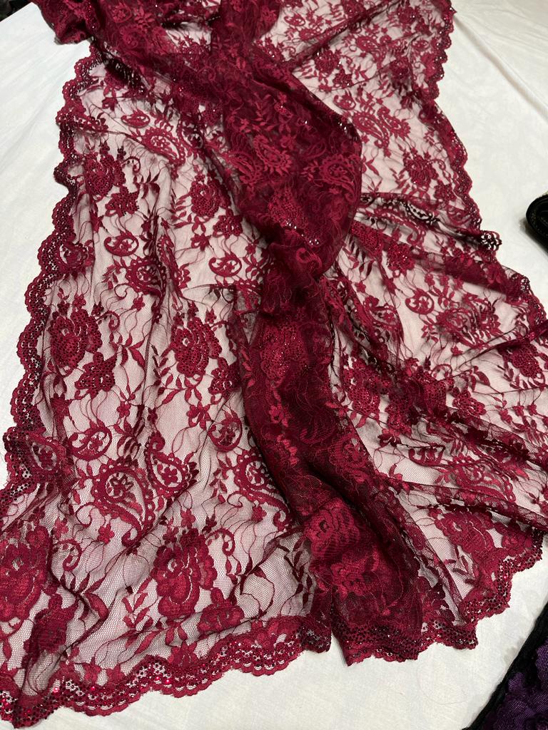 Lacy Swarovski saree - Saffronfashionindia