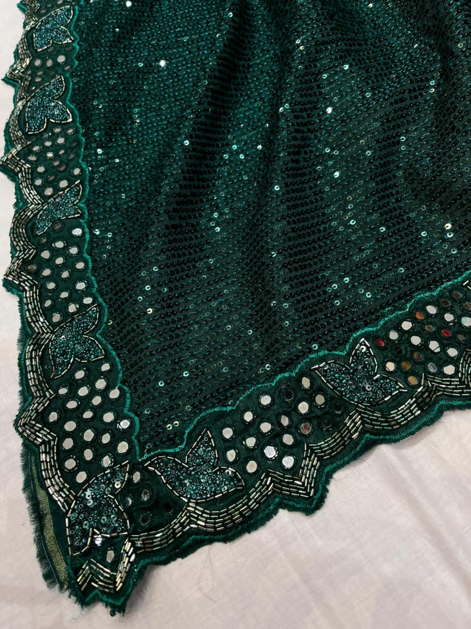 Sequins net saree - Saffronfashionindia