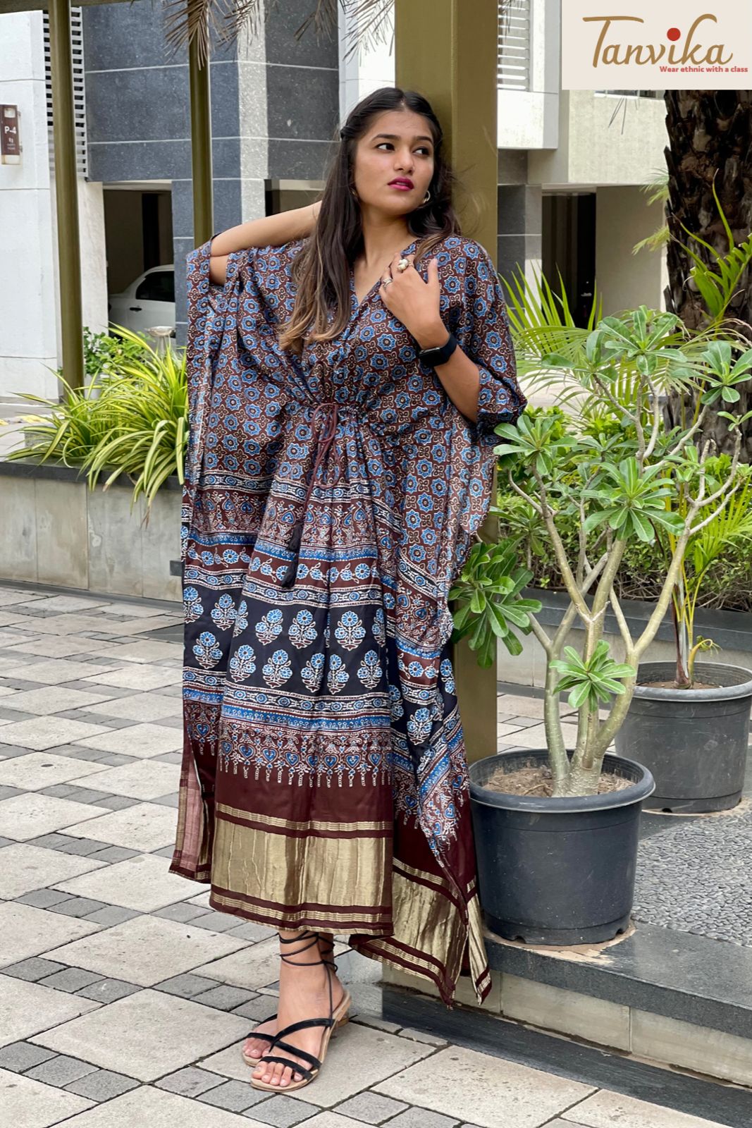 Sobika gajji silk kaftan - Saffronfashionindia