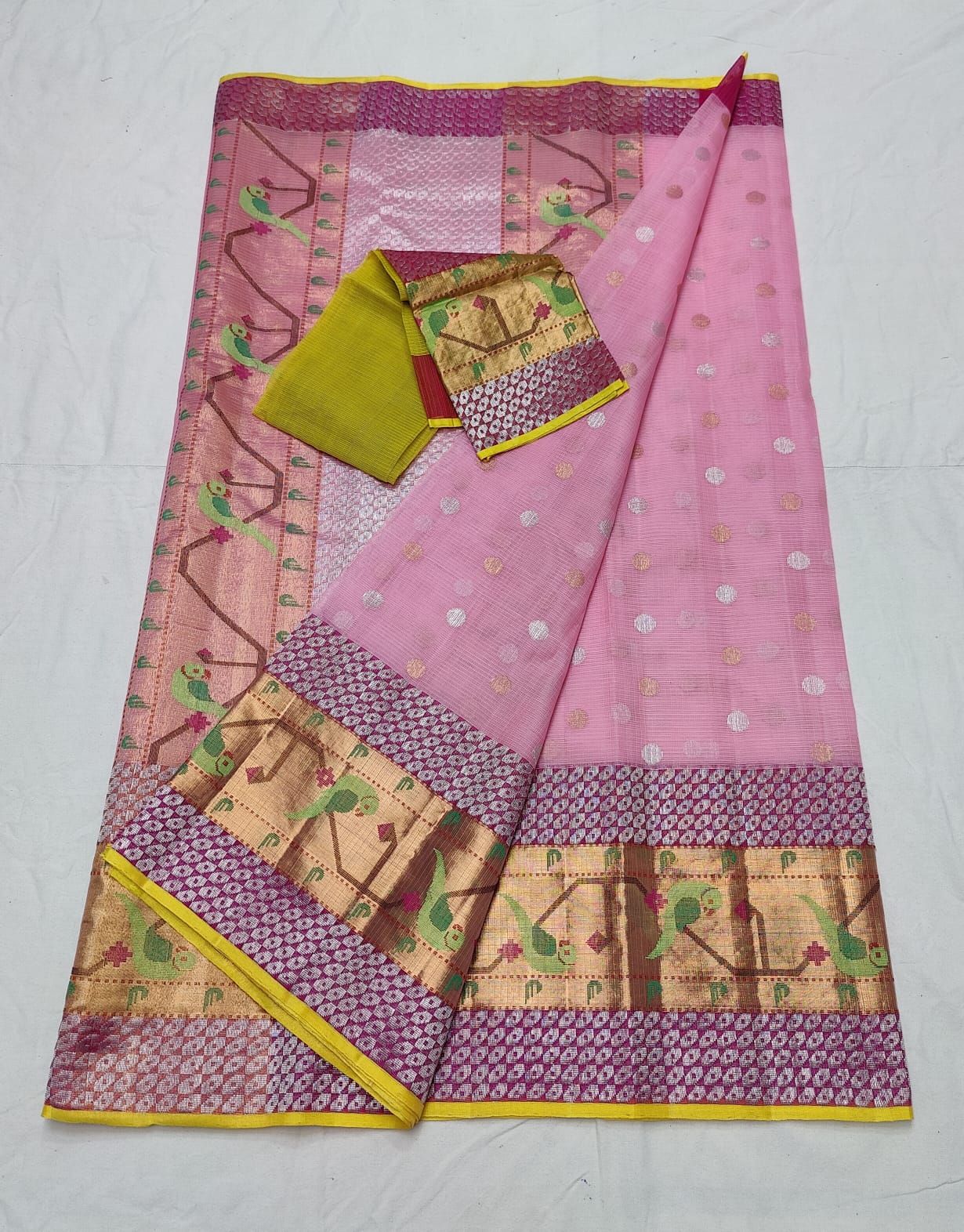 Pinkilla kota zari saree - Saffronfashionindia
