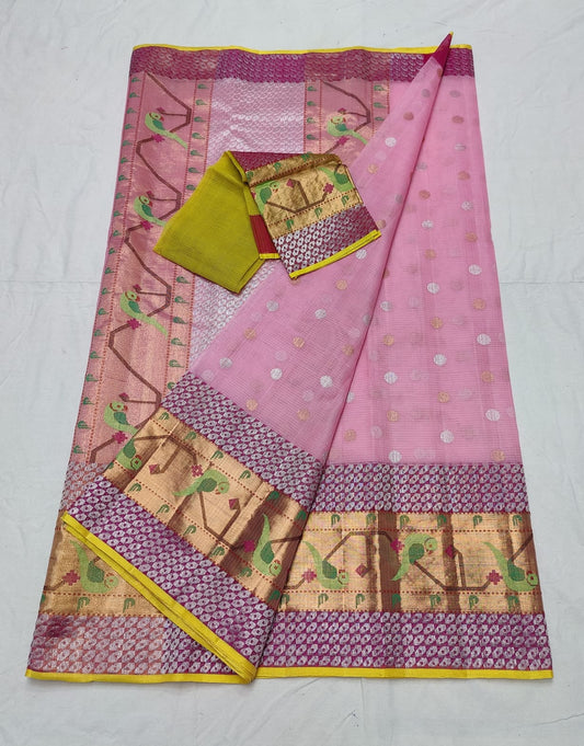 Pinkilla kota zari saree - Saffronfashionindia