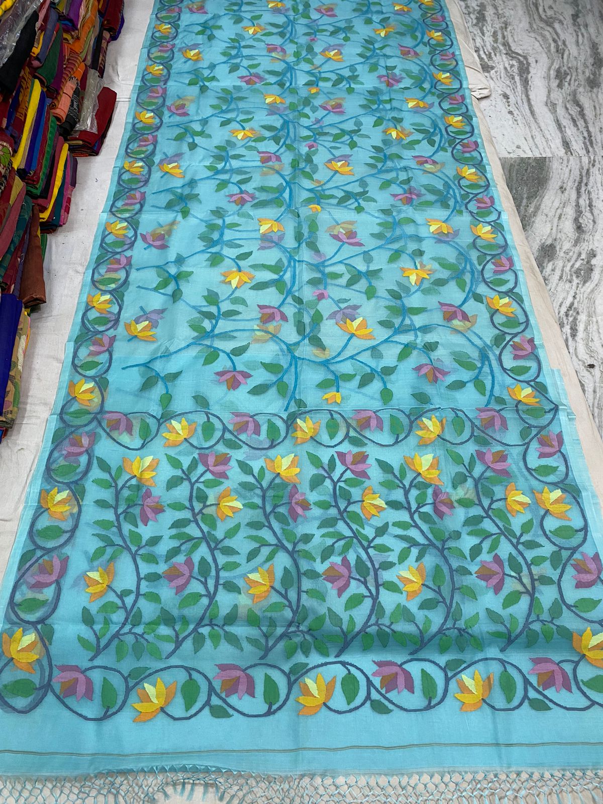 Paridhi jamdani muslin saree - Saffronfashionindia
