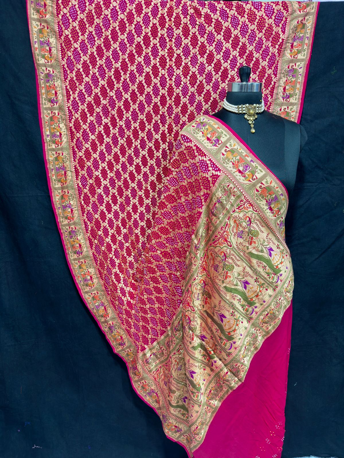 Eternal love inspired bandhani saree - Saffronfashionindia