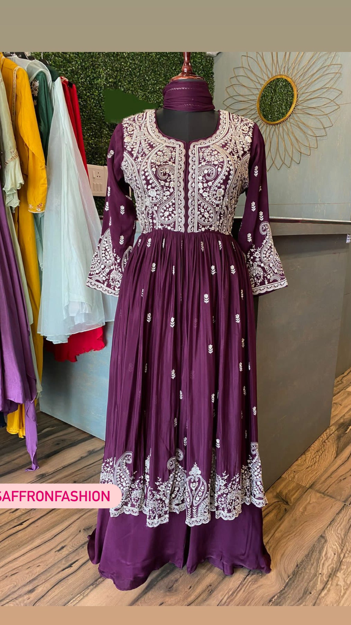 Sangeet long kurta dress - Saffronfashionindia