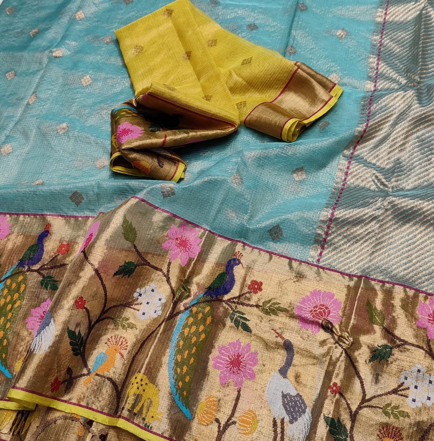 Sushmaraj tissue zari kota saree - Saffronfashionindia