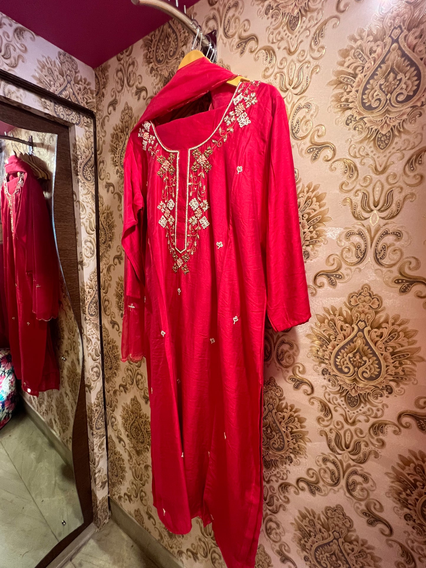 Valentine red hot salwar suit - Saffronfashionindia