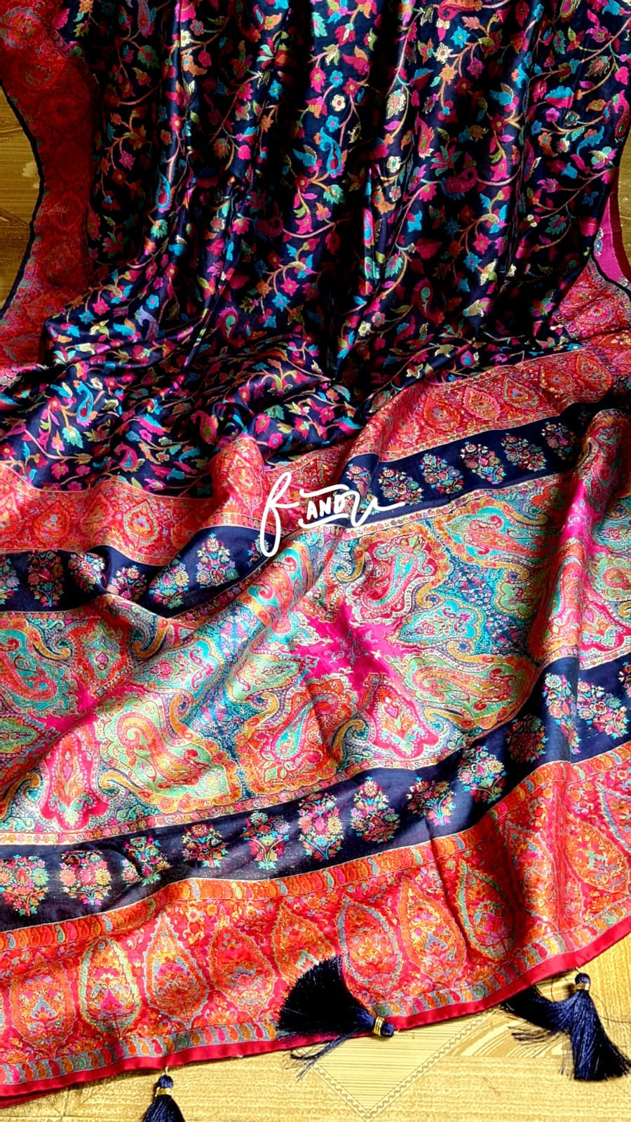 Kashmiri inspired Kani silk saree - Saffronfashionindia