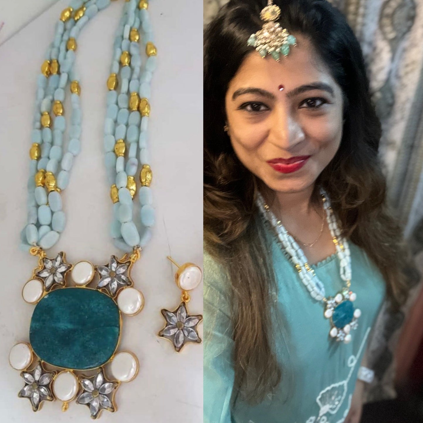 Ramojika necklace set SaffronFashion