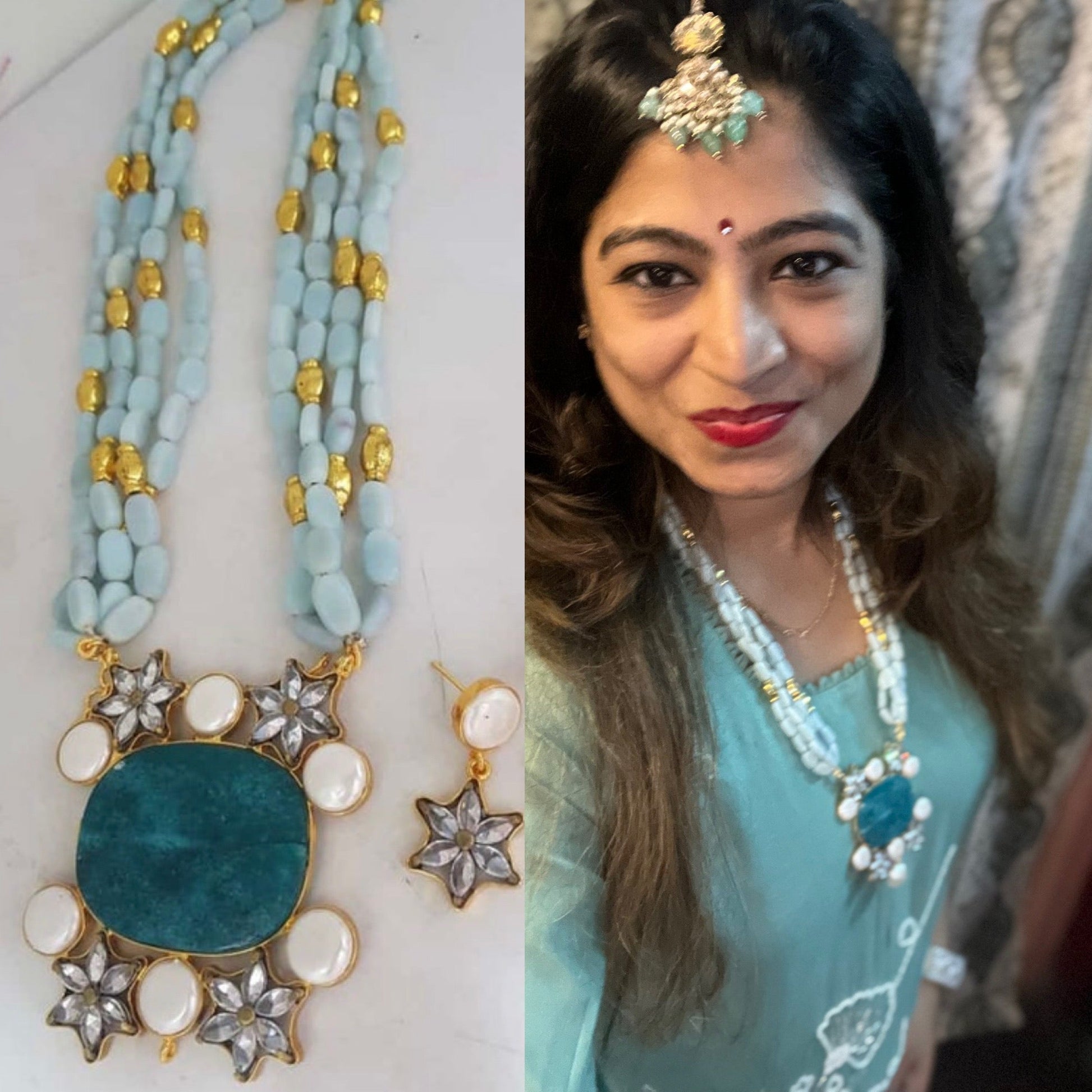 Ramojika necklace set SaffronFashion