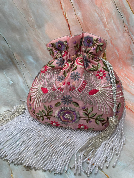 Vania embroidery potli - Saffronfashionindia