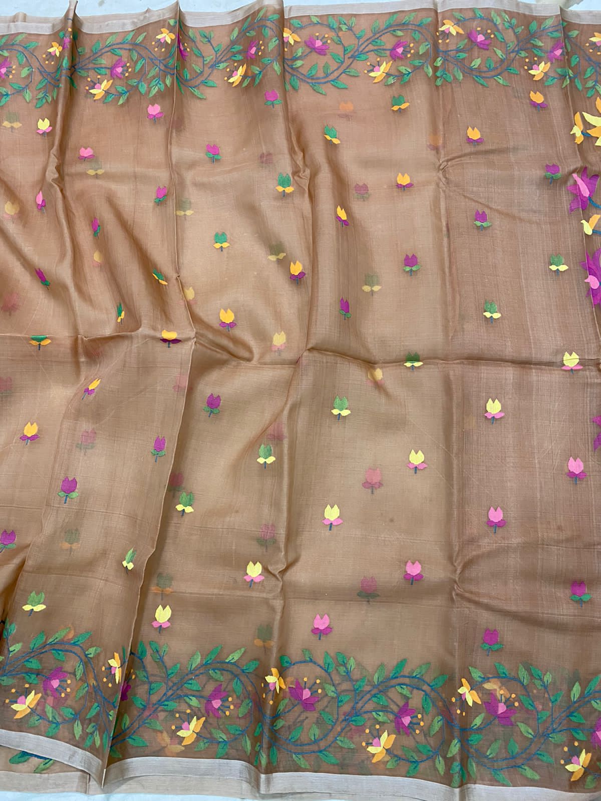 Abeli tantuj jamdani saree - Saffronfashionindia