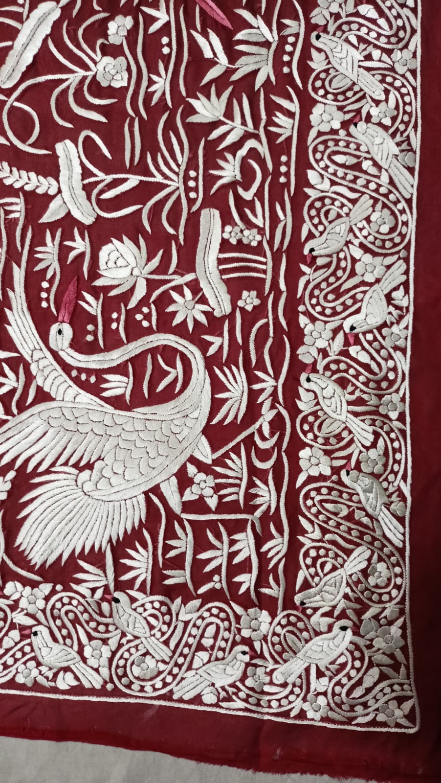Lal begum Parsi authentic dupatta - Saffronfashionindia