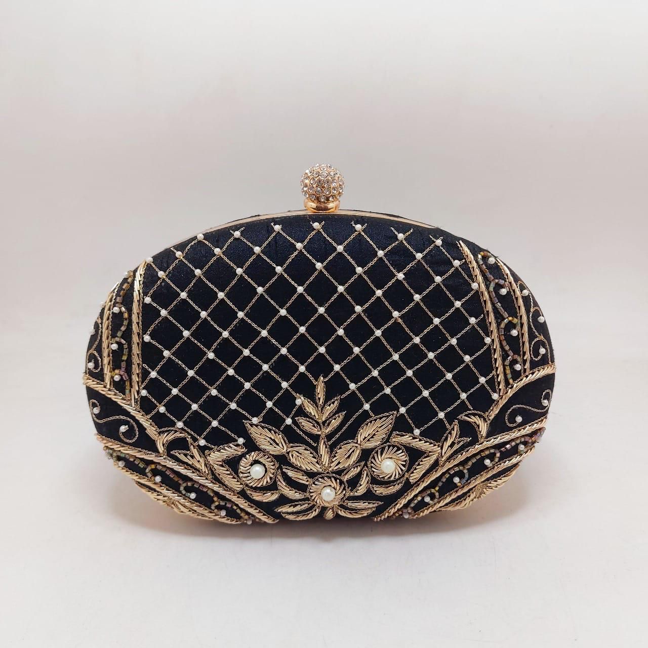 Aveheli embroidery clutch - Saffronfashionindia