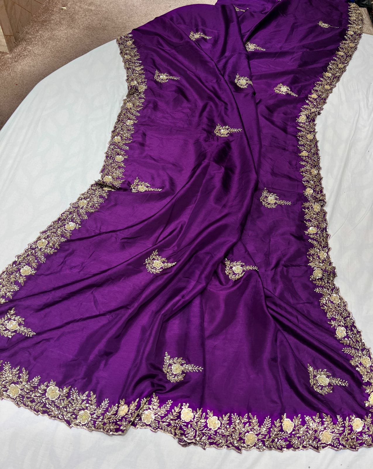 Sanes reception zardosi saree Indian wedding saree women sari blouse SaffronFashion, SaffronFashionindia