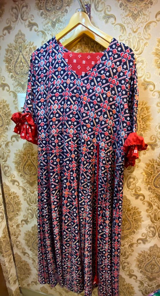 Patola Kurti set Indian Kurti set Saffron fashion