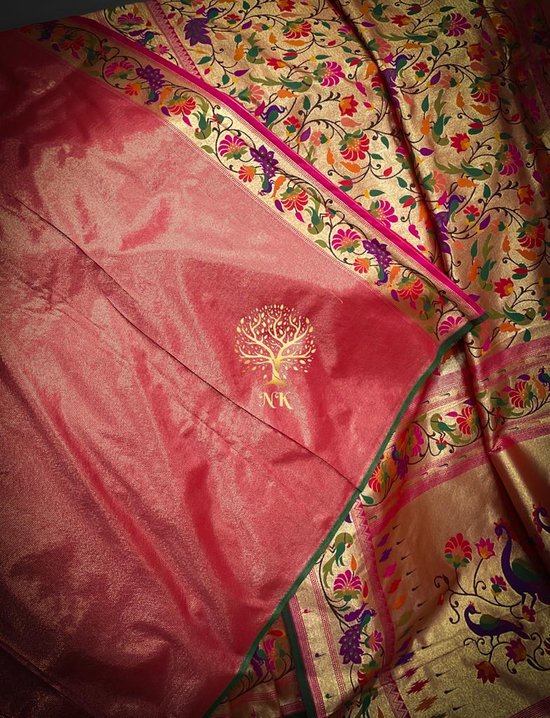 Bridal tissue saree - Saffronfashionindia