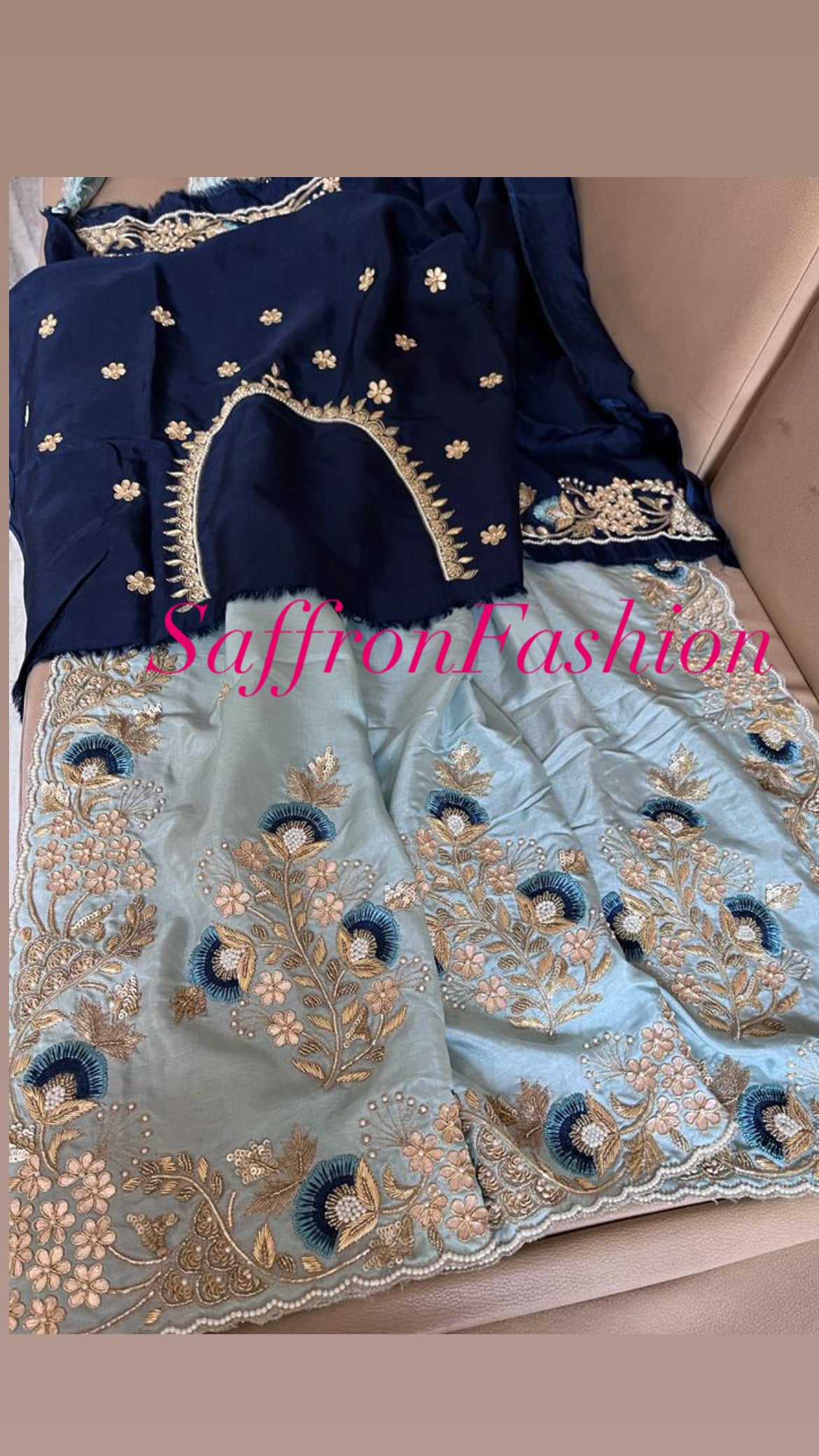 Navesha gottapatti zardosi saree - Saffronfashionindia