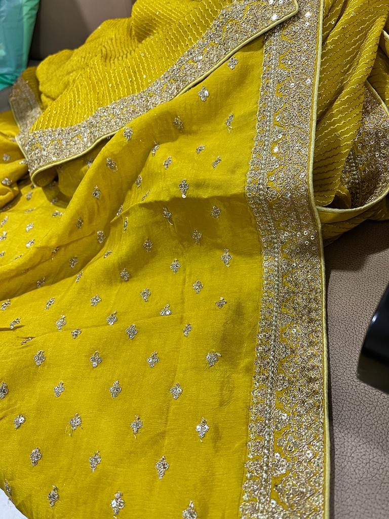 Gulzaar sequence gorgette saree - Saffronfashionindia