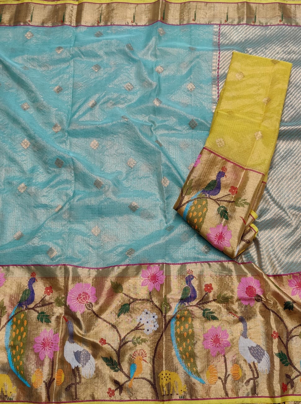 Sushmaraj tissue zari kota saree - Saffronfashionindia