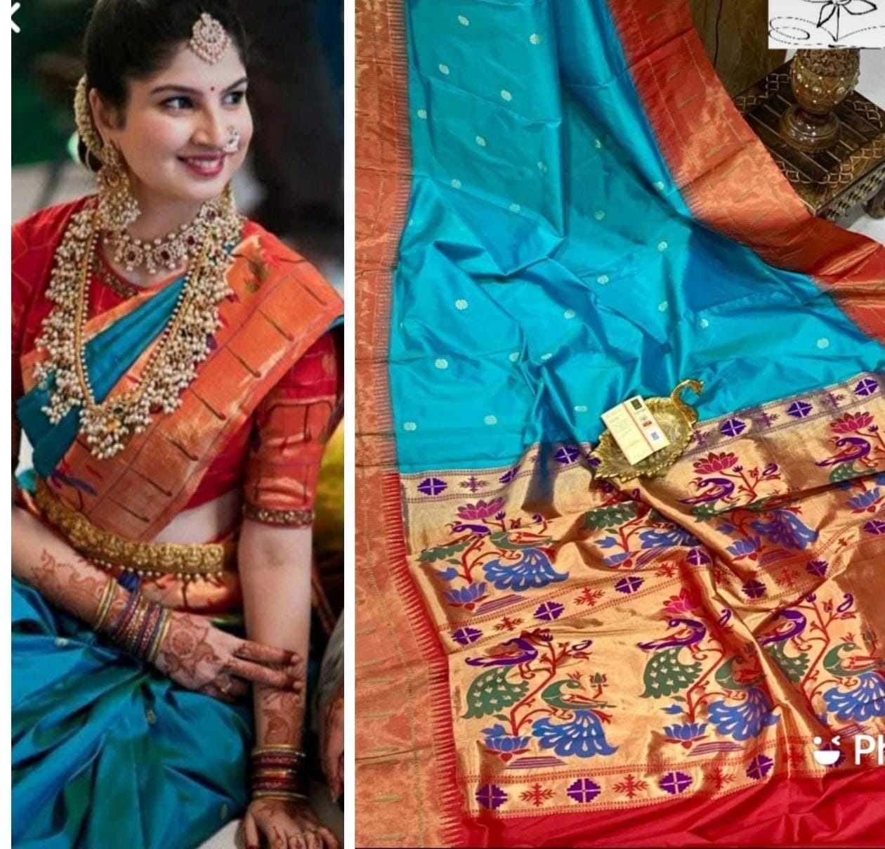 Danish Paithani inspired saree - Saffronfashionindia