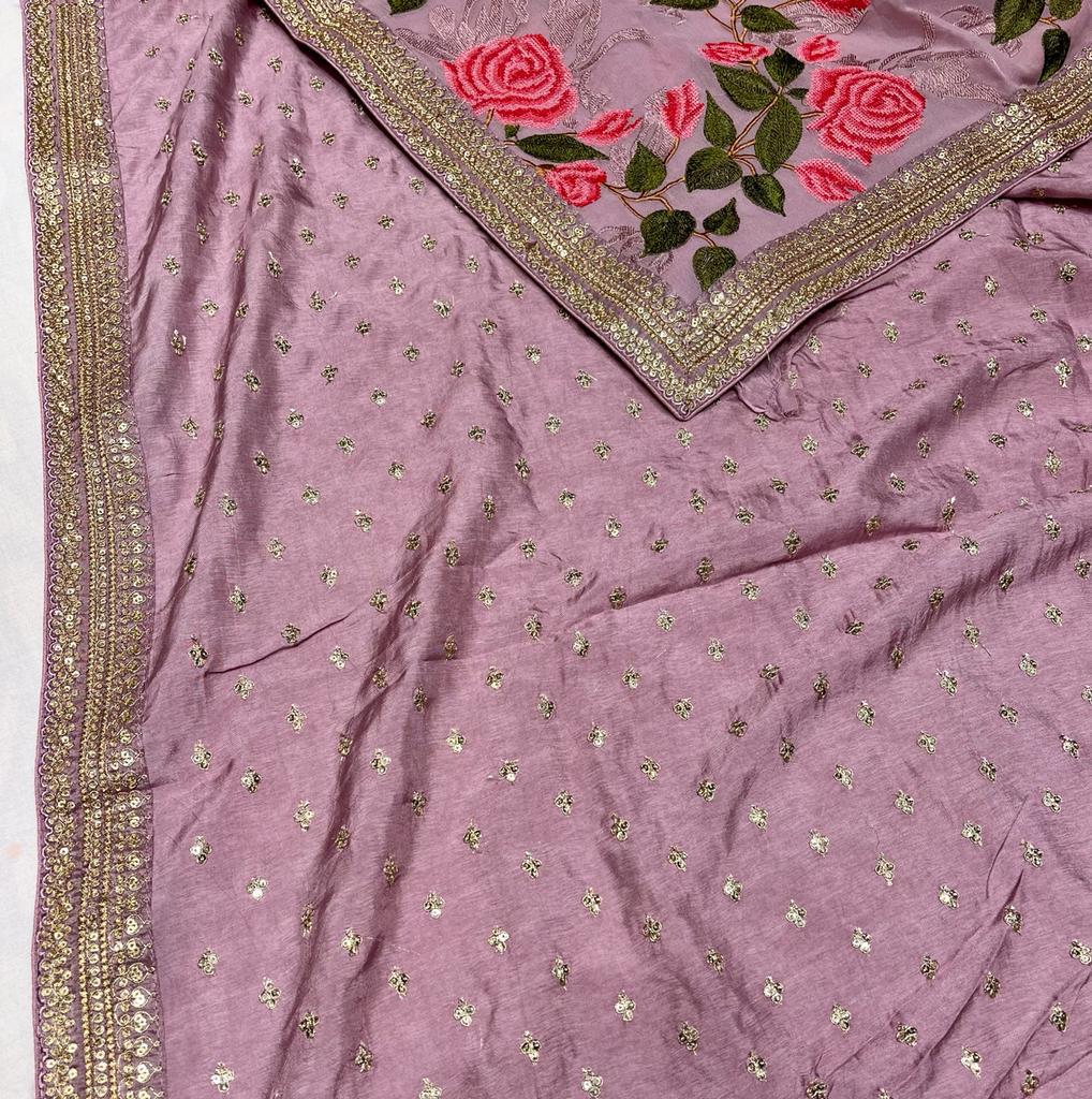Embroidered floral saree,,,,beautiful sari - Saffronfashionindia