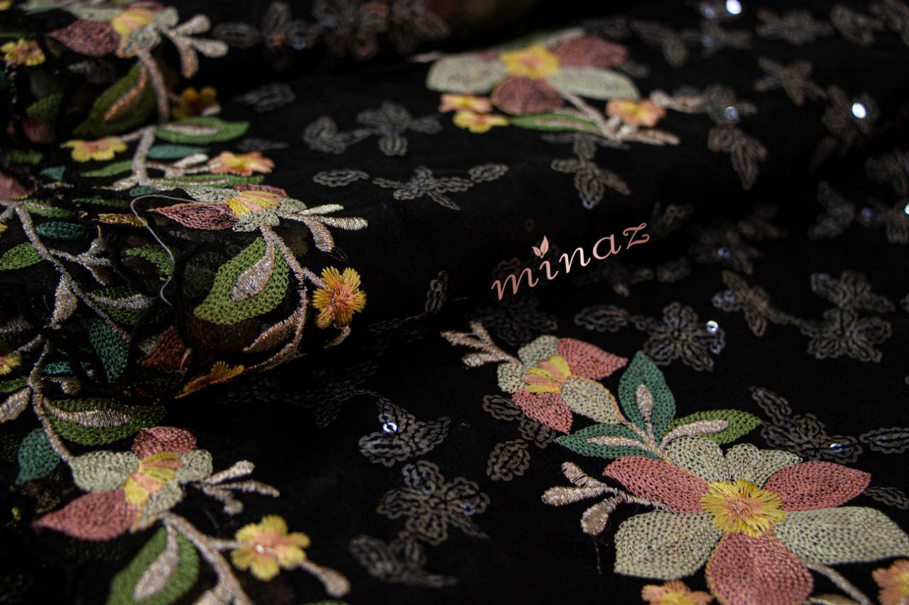 Stunning black gorgette sequins salwar suit - Saffronfashionindia