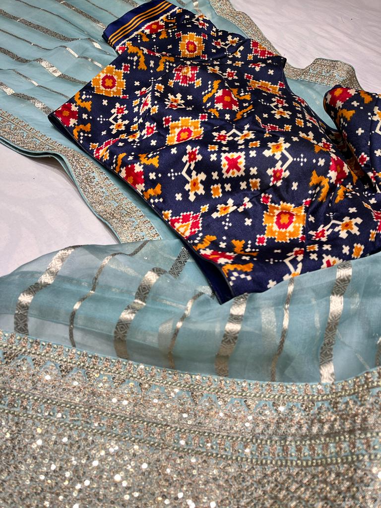 Kora stripes saree - Saffronfashionindia