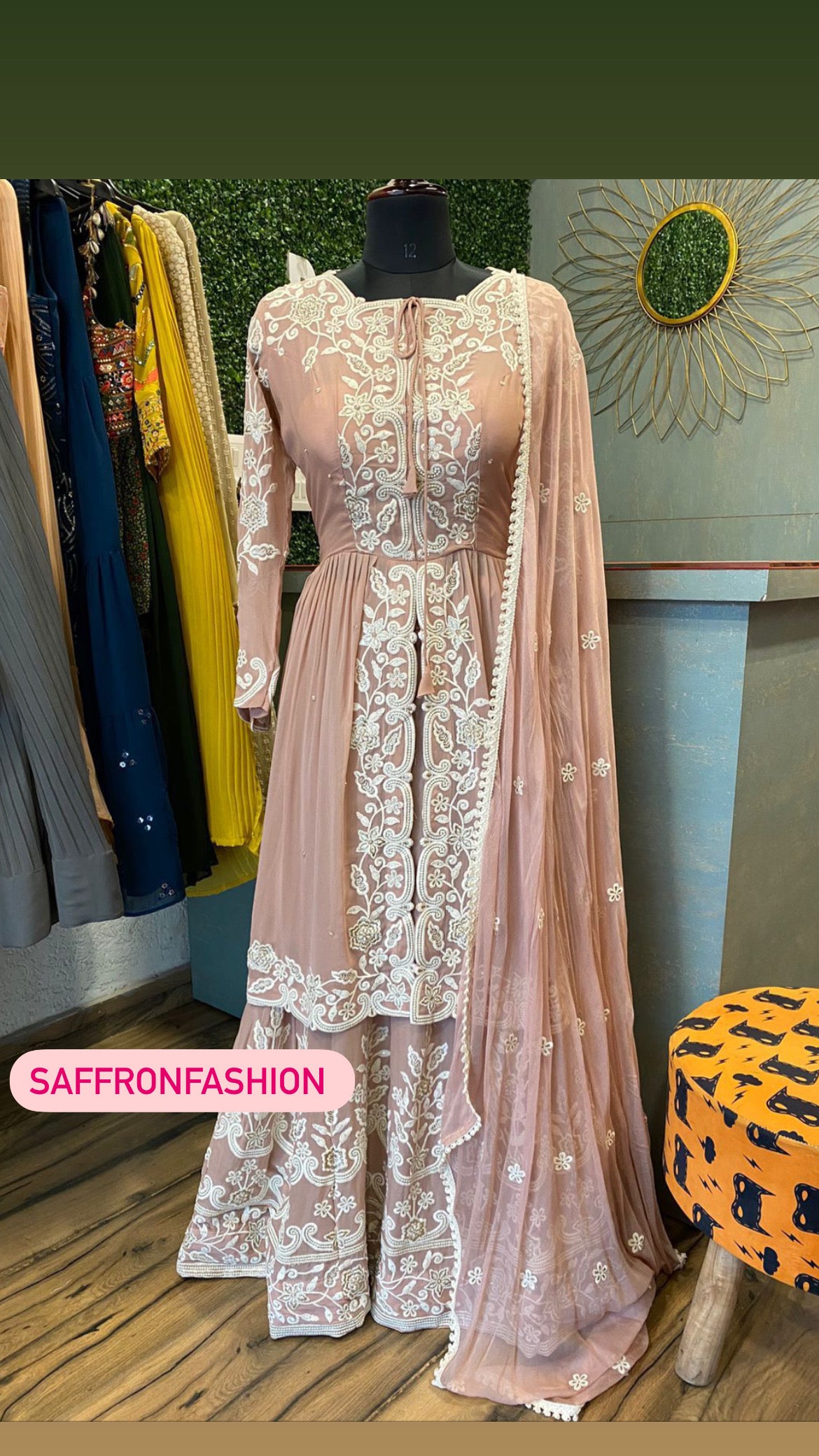 Reception long celebrity gown - Saffronfashionindia