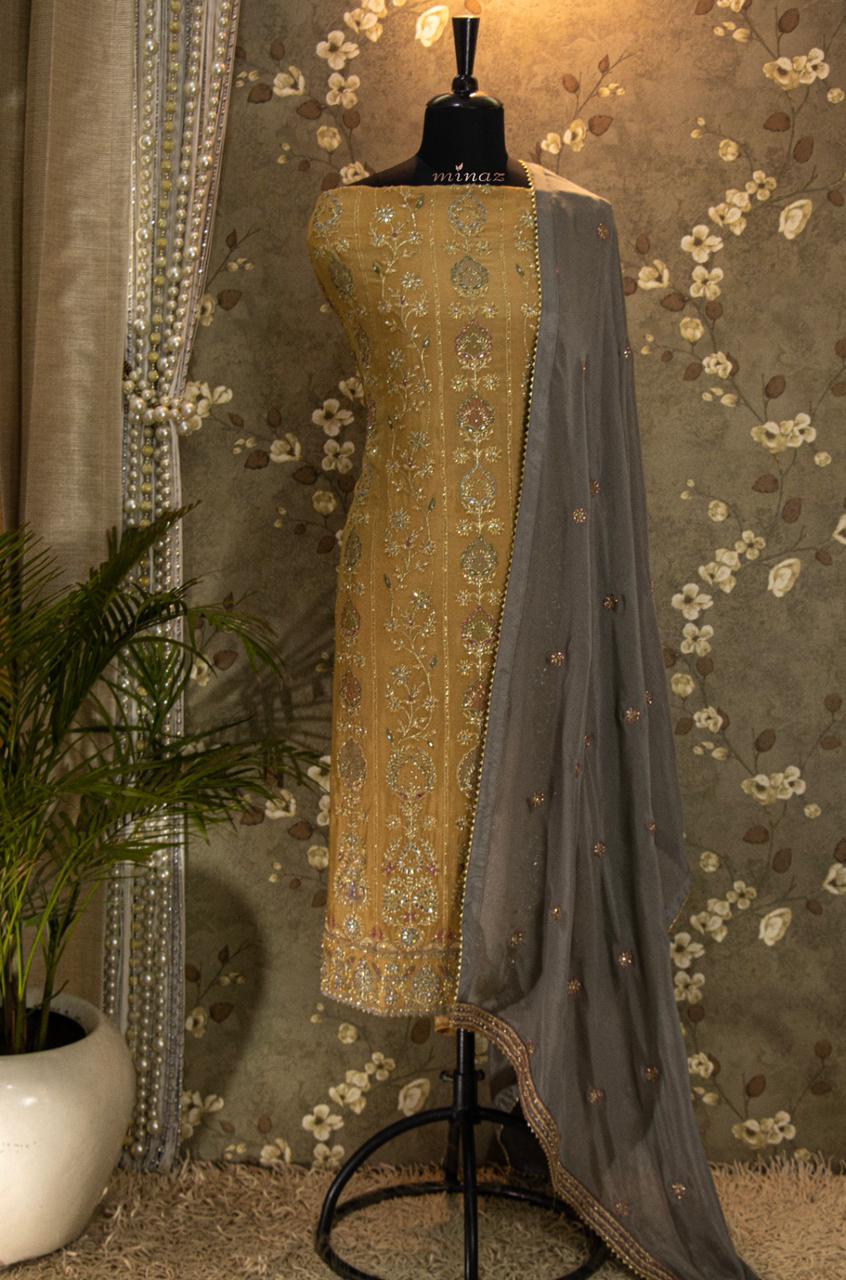 Alishan embroidered salwar suit - Saffronfashionindia