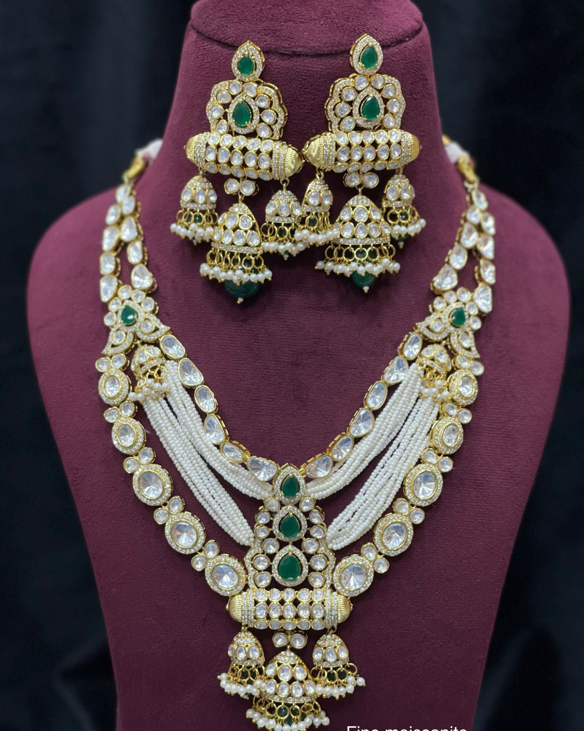 Moissanite polki necklace SaffronFashionindia, SaffronFashion
