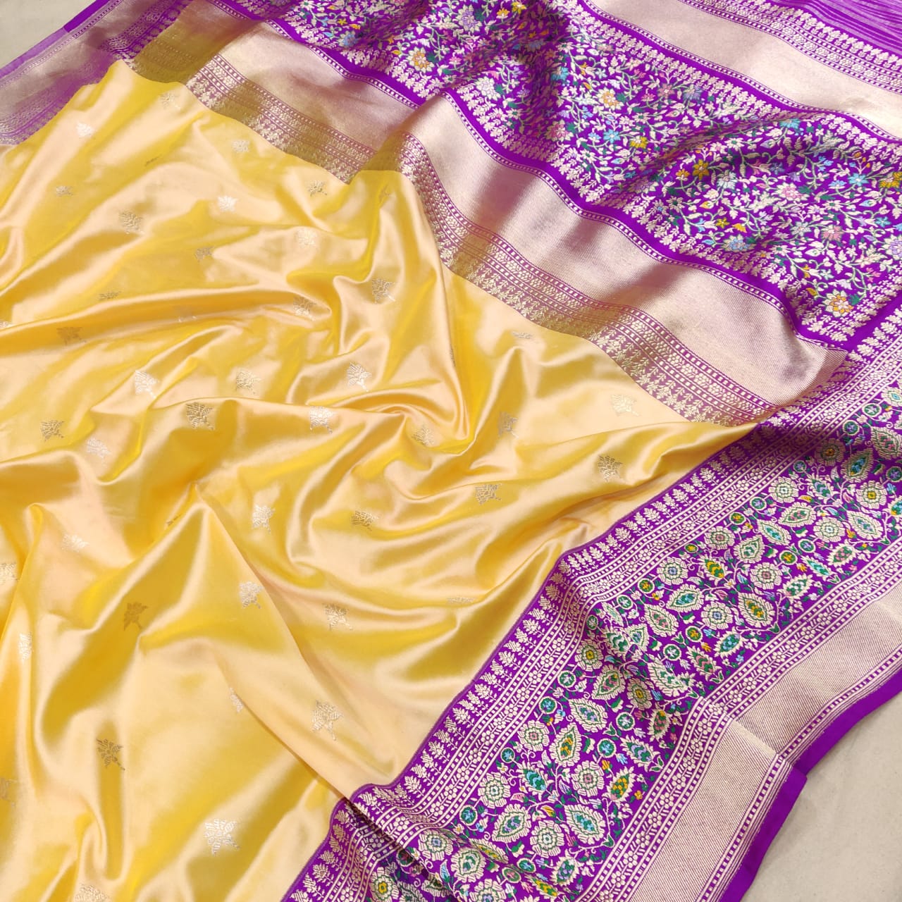 Kudiya handwoven Katan silk saree - Saffronfashionindia