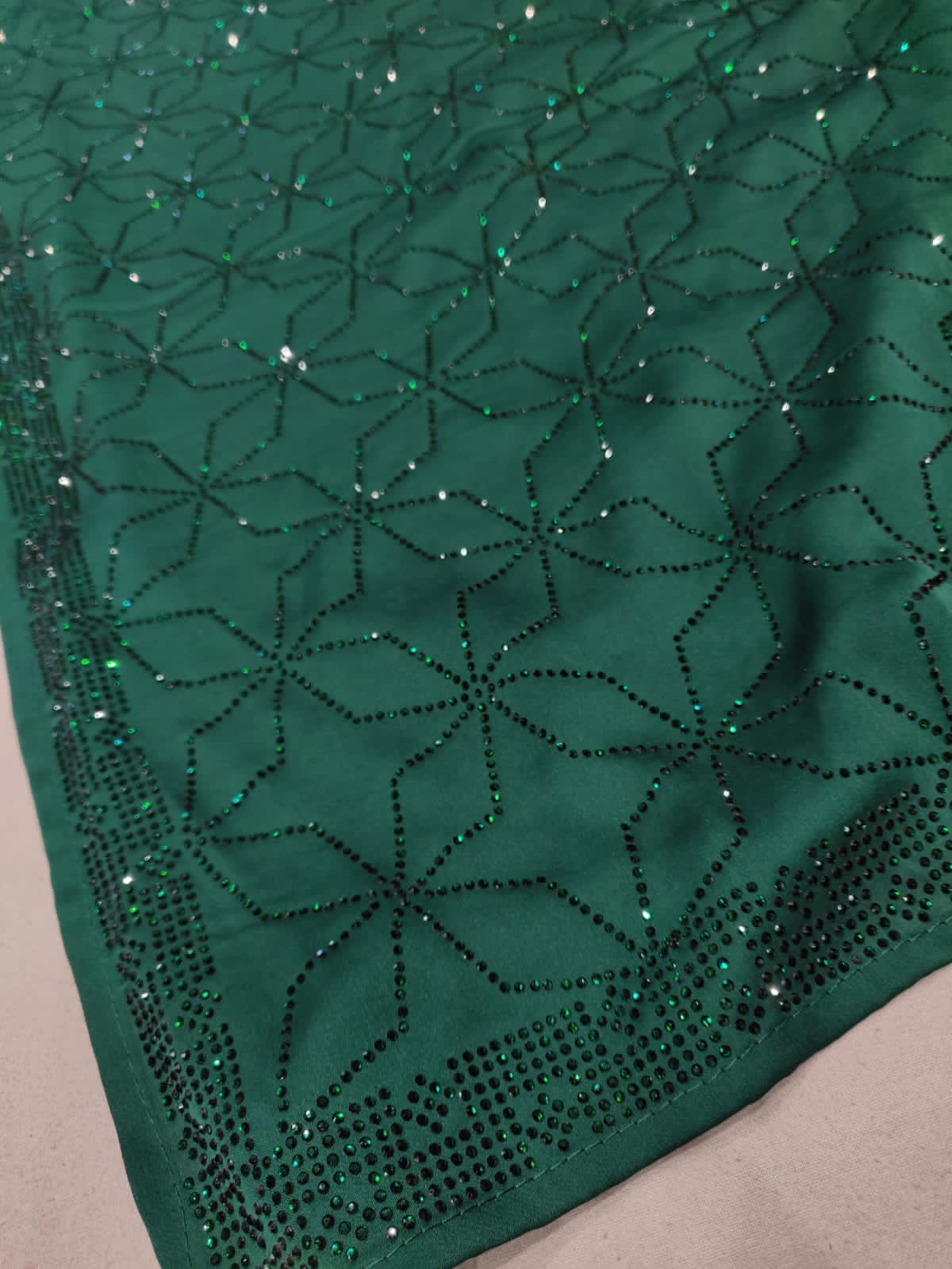 Designer Swarovski satin sares - Saffronfashionindia