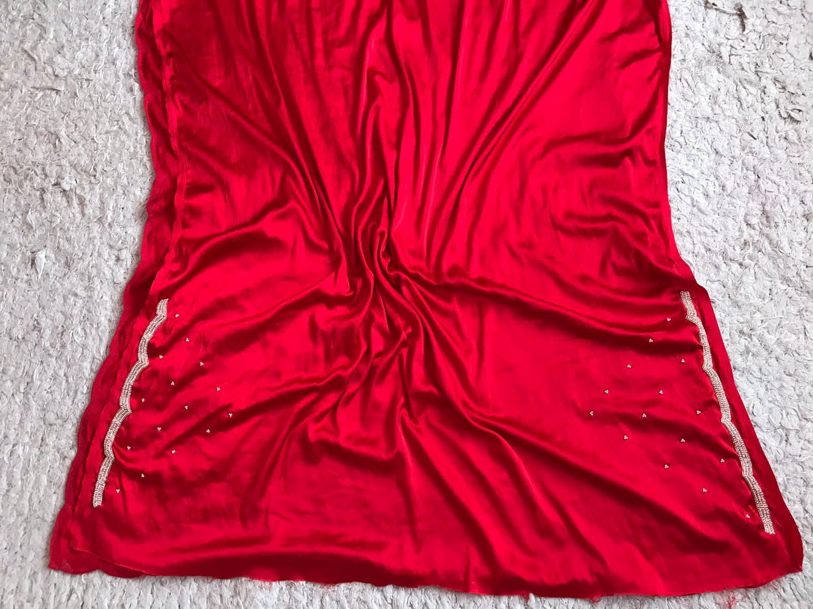 Anisha luxury satin saree - Saffronfashionindia