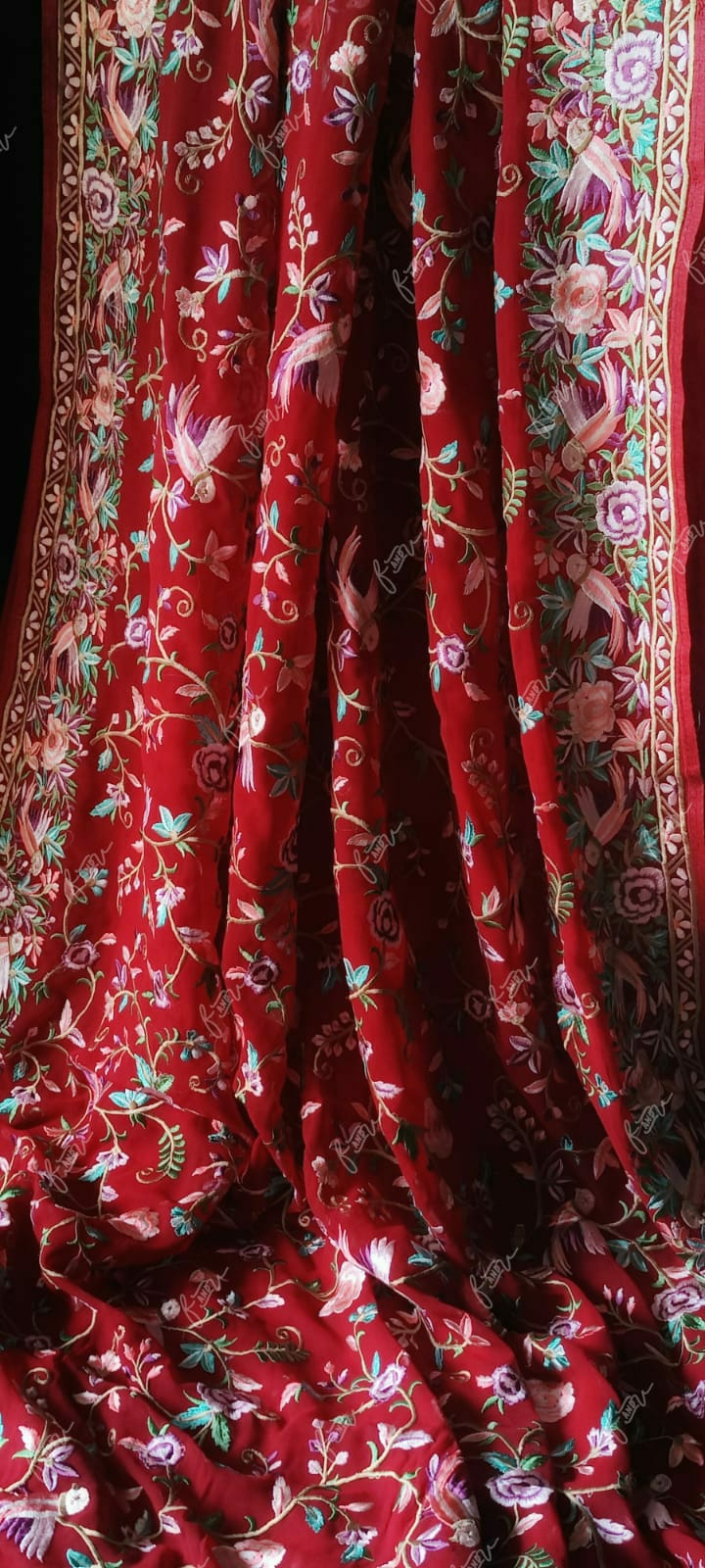 Velecia embroidery saree - Saffronfashionindia
