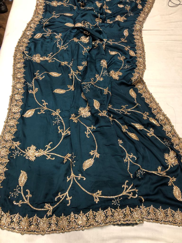 Wedding zardosi saree - Saffronfashionindia