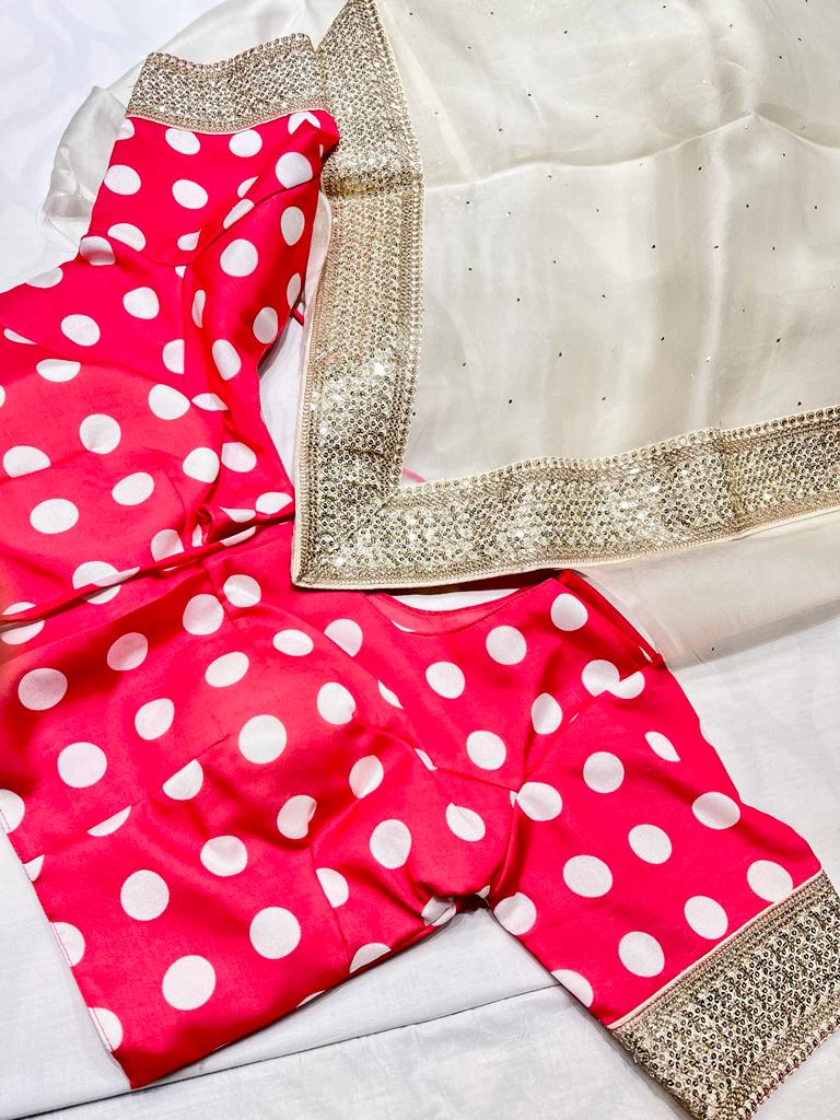 Blossom organza saree - Saffronfashionindia