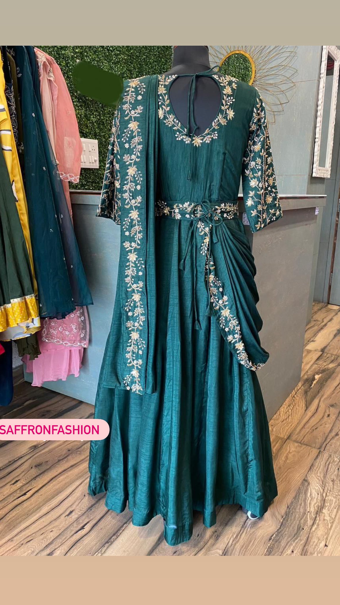 Safrina silk indowestern dress - Saffronfashionindia