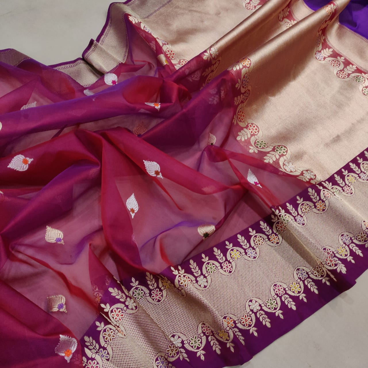 Susan kora handwoven saree - Saffronfashionindia