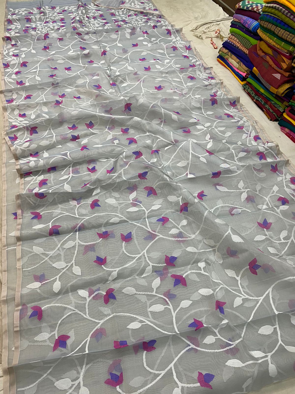 Shisha inspired jamdani saree - Saffronfashionindia