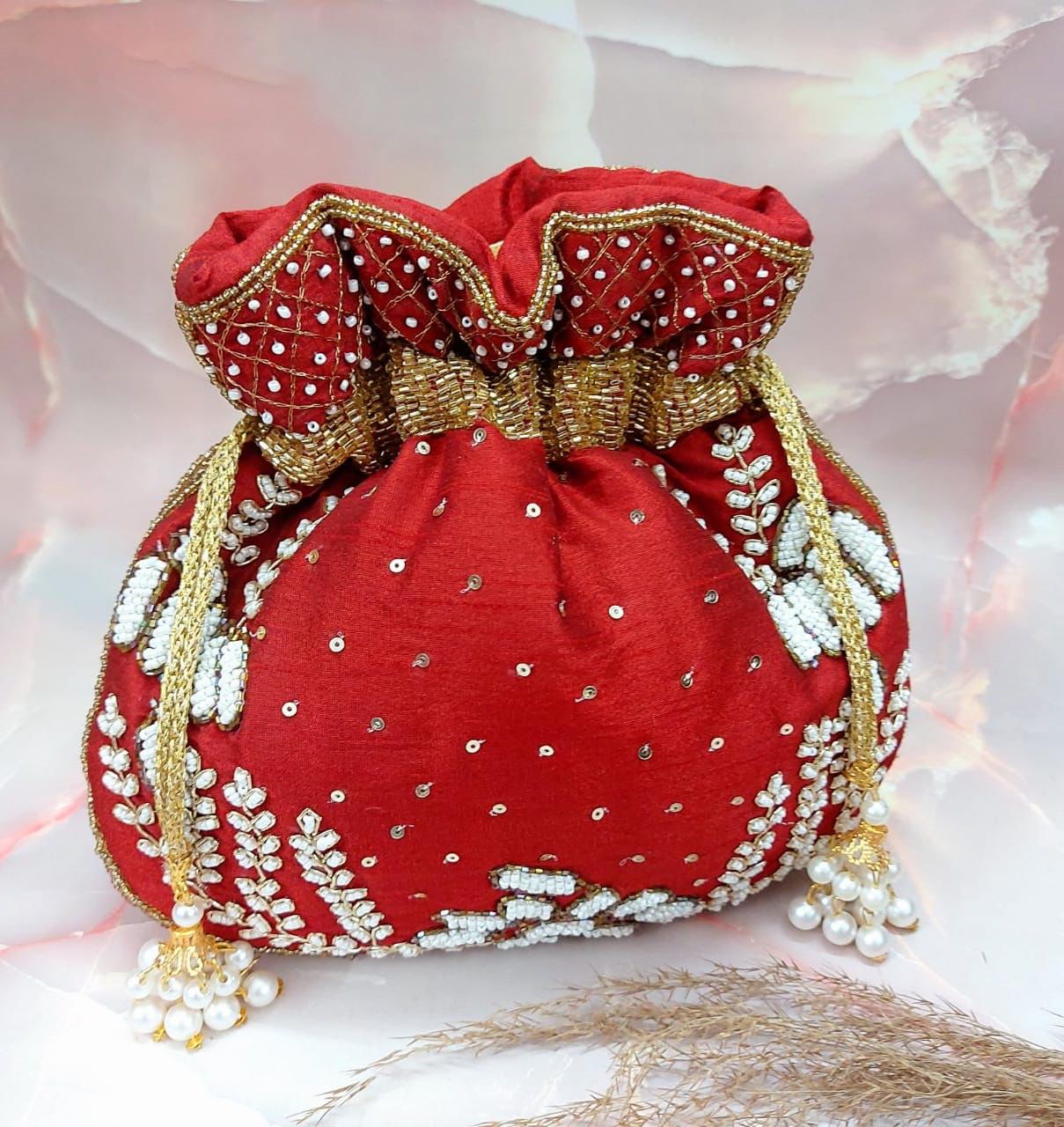 Wallah embroidered potlis - Saffronfashionindia