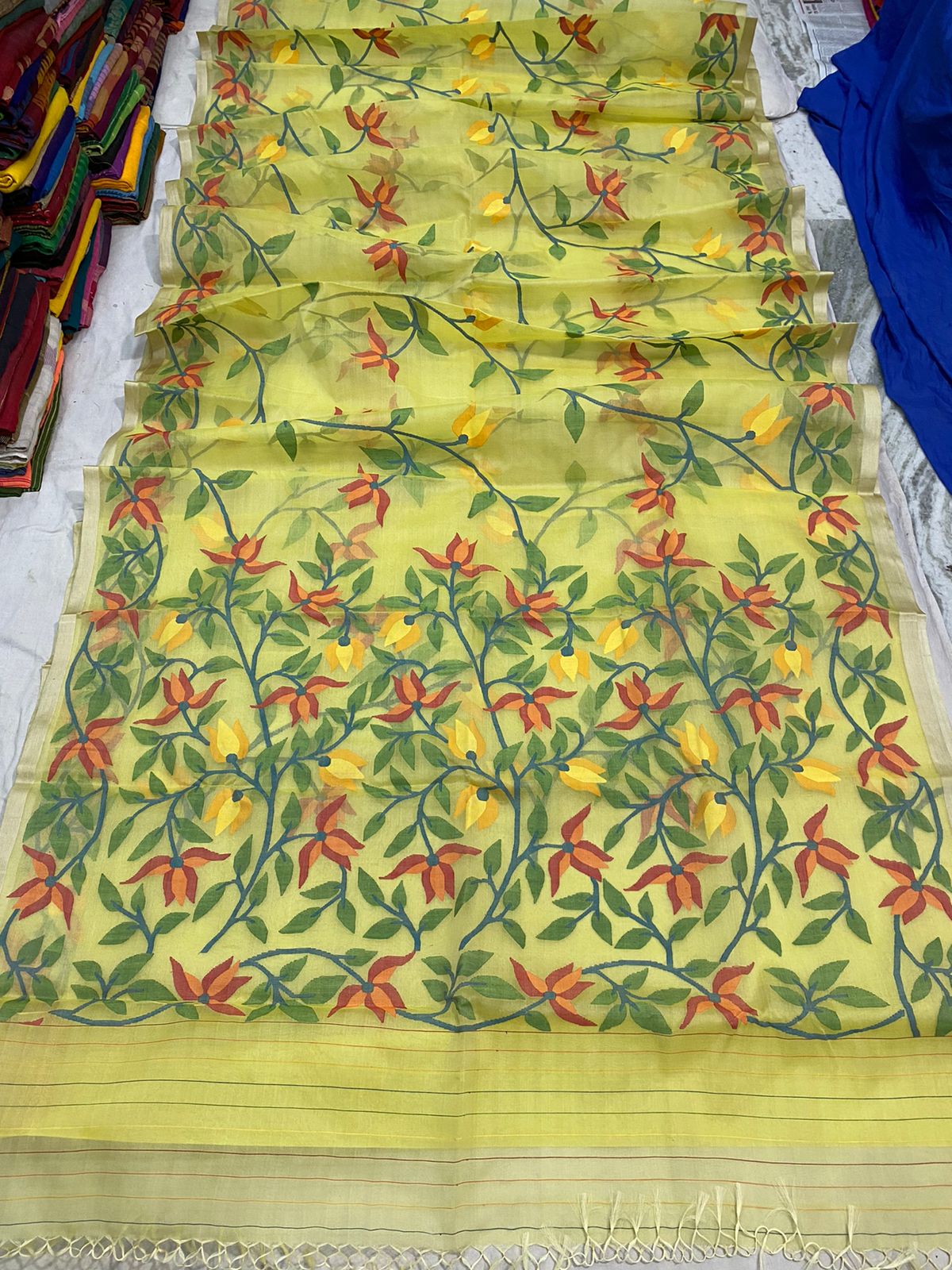 Munisha tantuj jamdani saree - Saffronfashionindia