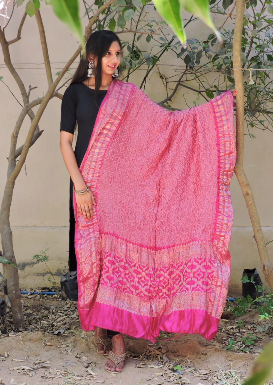 Rubia kanjivaram styled dupatta - Saffronfashionindia