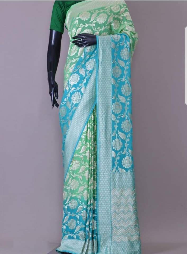 Limia gorgette saree/Indian saree/traditional saree - Saffronfashionindia