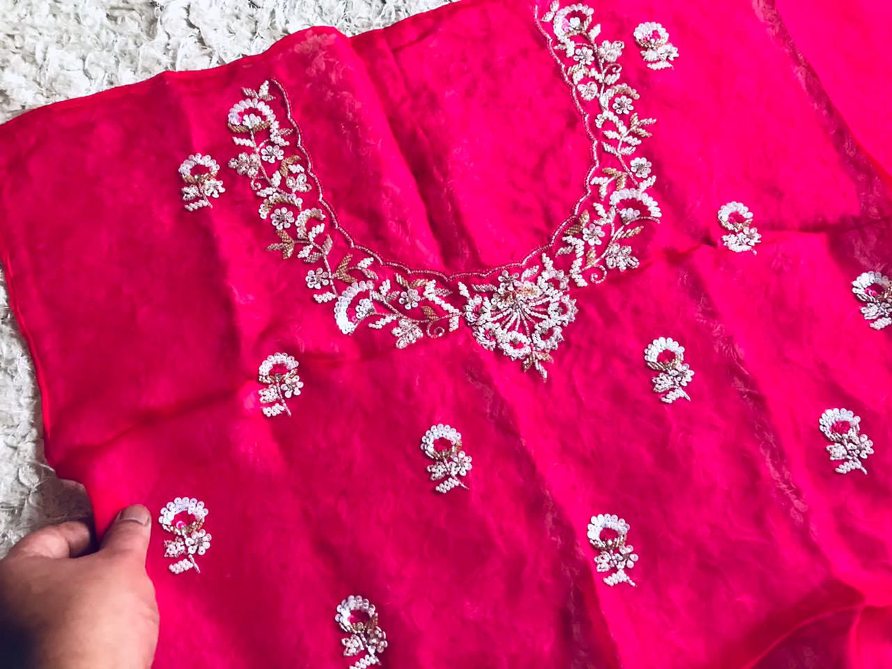 Shuvita organza posh saree - Saffronfashionindia