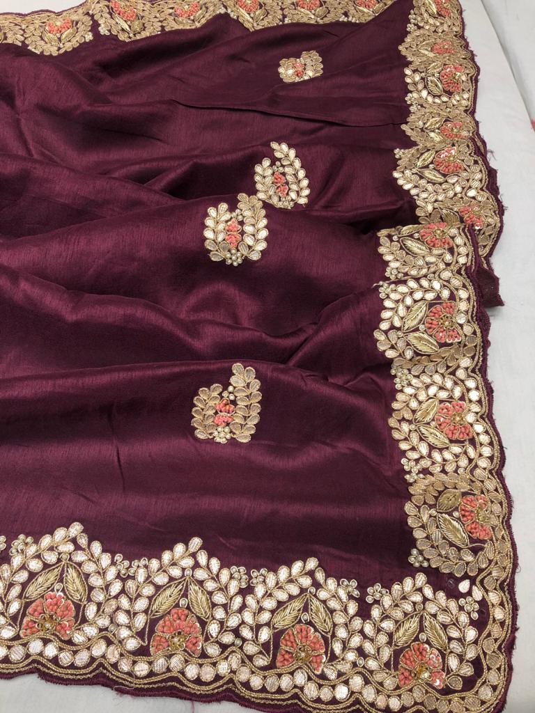 Kivasha zardosi saree - Saffronfashionindia