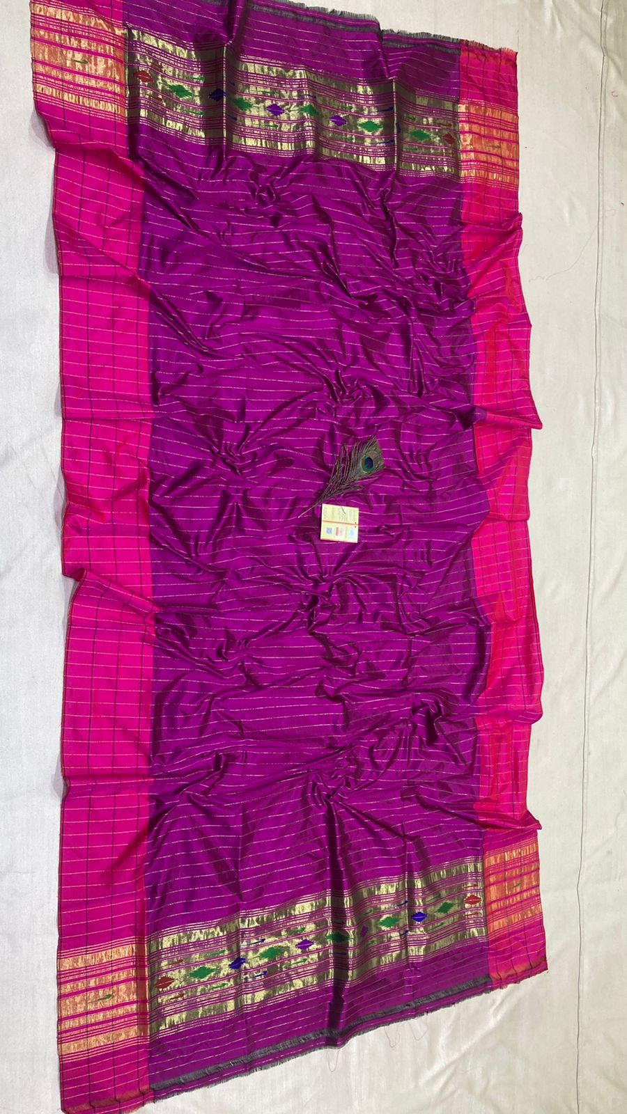 Silk traditional Paithani dupatta - Saffronfashionindia