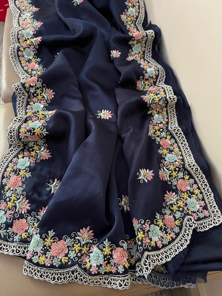 Mohini sequence organza saree - Saffronfashionindia