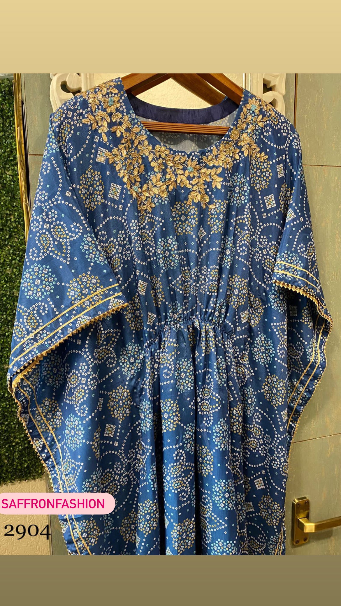 Blue Royal kaftan - Saffronfashionindia